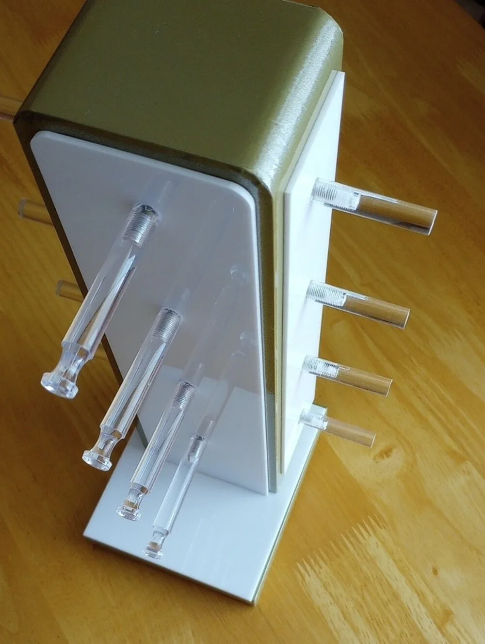 Gold & White Eyeglasses Organizer Tower